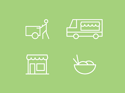 Food Vendors Icons Set