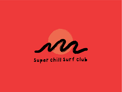 Super Chill Surf Club Logo branding creative identity logo super chill surf club surf surfing yellow