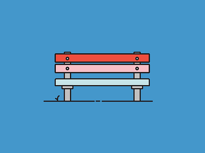 Outdoor Bench art direction bench blue branding creative direction design graphic graphic design icon iconography icons identity illustration logo outdoor vector