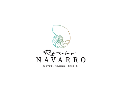 Rocio Navarro Logo body branding design graphic graphic design identity illustration logo mind rocio navarro sea shell soul sound spirit typography water