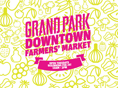 The Official Branding: Grand Park Downtown Farmers' Market design downtown event design farm farmers market grand park iconography invitation los angeles postcard