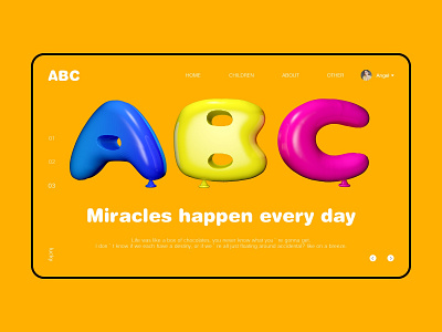 ABC web design app branding c4d design illustration ui ux web website
