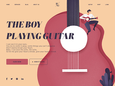 Play guitar_web design app branding design illustration logo ui ux web website