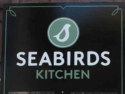 Seabirds A-frame hand lettering painted painting sign signs
