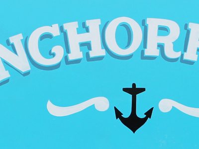 Anchor Fish hand painted painting sign signs