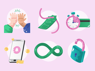 Possessio Icons colorful colourful cute detailed icon icon design icon set iconography icons icons pack mobile pink playful shop