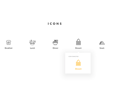 icons food app design details e commerce filter flat food icon logo portofolio selected sketch supermarket ui ux vector web website yellow