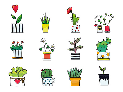 Plants make people happy иллюстратор иллюстрация искусство книжная иллюстрация растения рисование