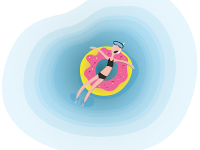 Swimming donut векторная иллюстрация дизайн иллюстратор иллюстрация книжная иллюстрация