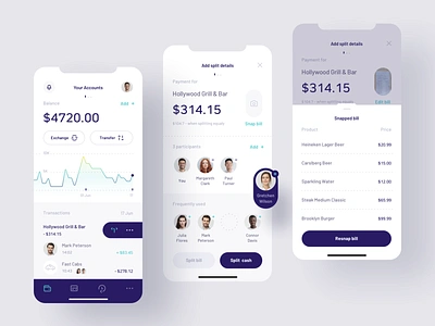 Payment Splitting app app banking design finance fintech mobile mobile ui payment product design split split payment ui ui design ux