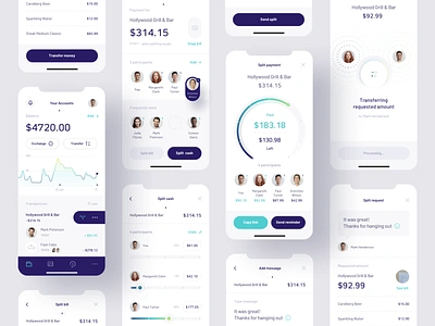 Payment Splitting app app banking finance fintech mobile mobile ui payment split payment ui ui design