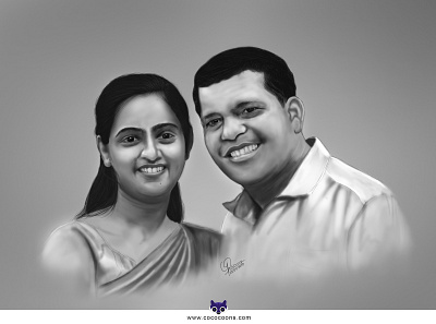 Couple Portrait art caricature charcater couples digital 2d digital painting illustration wedding