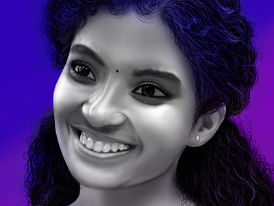 Anna Ben Portrait actress art caricature charcater digital digital 2d digital painting illustration kerala mallu movie