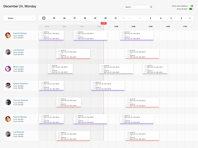 driver cards app design logistics tms ui ux web design