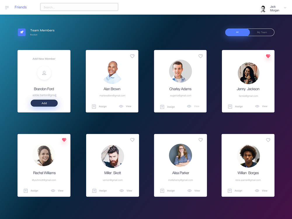 Dashboard. Team Members Page by Nazar Andrushko on Dribbble