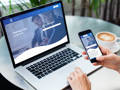 landing page for Highway Cart Logistics app design logo tms ui ux