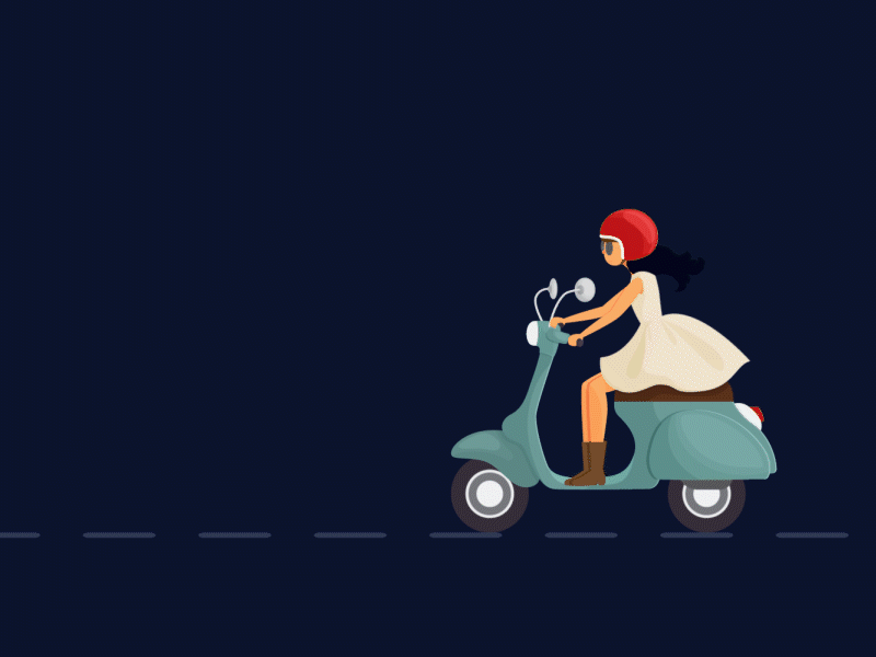 Scooter Riding 2d 3d after effect after effects animation animation flat interaction motion motion design motion graphic ui ux