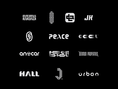 Logotypes black branding construction grid logo identity logo logogrid minimal type typography