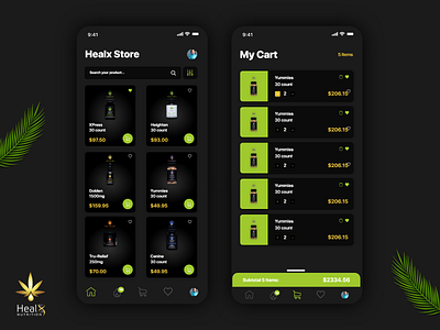 Healx Nutritions E-Commerce App Design adobexd app appdesign dark ui design interaction design mobile app mobile ui uidesign user interface design ux research