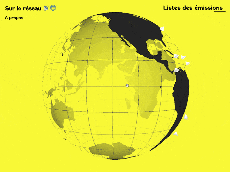 Sur le Réseau animation audio earth globe glsl javascript motion navigation shaders three.js webgl
