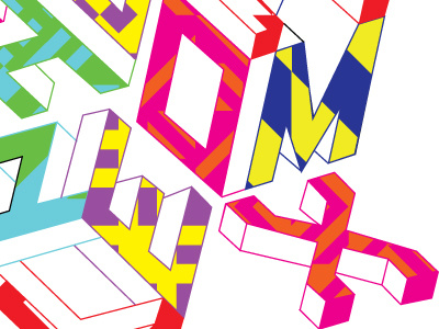 Complex 02 3d colour pattern typography