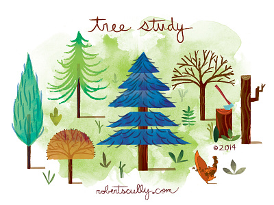 Tree Study axe childrens book design drawing illustration leaf picture book squirrel study tree