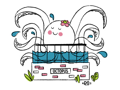 Octopus drawing illustration linework octopus