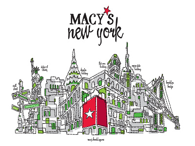 Macy's NYC Design art design hand drawn illustration ink macys new york nyc