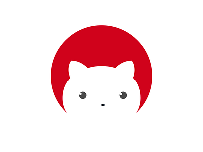 Catfan New Logo cat logo red round simple social