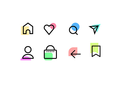 Colorful Icons cawfeehaus design flat icon illustration minimal ui ux vector web