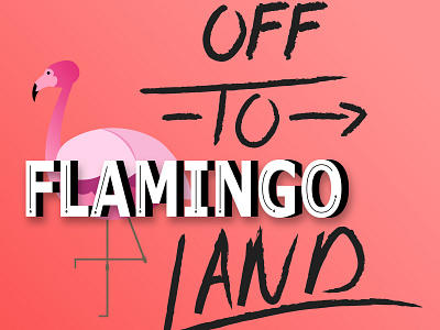 Flamingo Land design flat illustration lettering vector