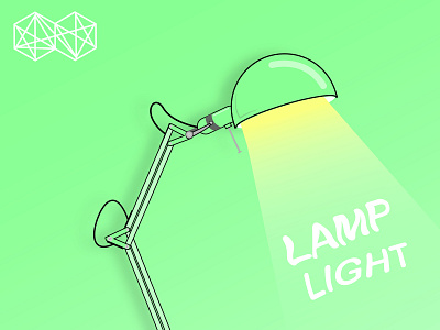Desk Lamp cartoon cawfeehaus design flat icon illustration typography vector web