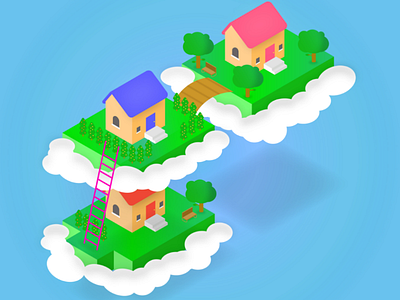 Isometric Houses isometric design vector web