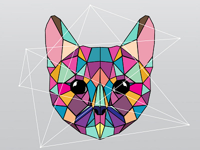 Low poly art (cat portrait) characterdesign design illustration vector