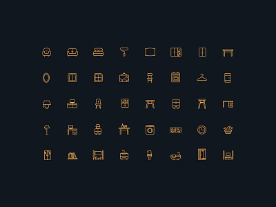 Furniture Icon Set design flat icon pack icons illustration logo ui ux vector website