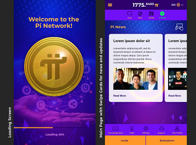 Pi Network UI branding design graphic design graphicdesign logo typography ui ux vector