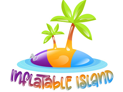 Inflatable Island Logo branding design illustration logo ui ux vector