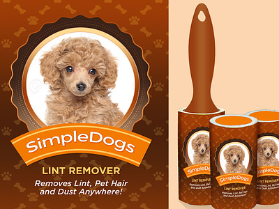 Simple Dogs Lint Remover branding design packaging print product vector