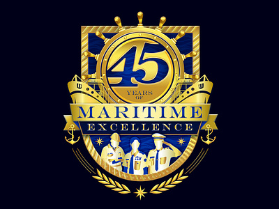 45 Years of Maritime Excellence branding design graphic design graphicdesign illustration logo typography vector