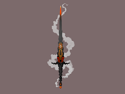 Hearthfire dnd fantasy fire illustration procreate rpg sword swordtember