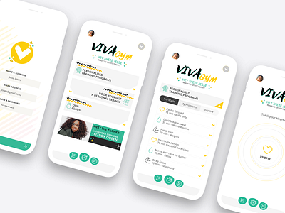 VivaGym app design design gym app minimal userinterface uxui