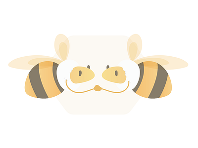 Bee meet & greet bee gradient illustration minimalistic simple vector yellow