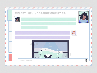 DailyUI - 013 - Direct messaging - Pen pal platform adobe adobe xd app design dailyui dailyui 013 design direct messaging interface letter minimal pen pal ui vector