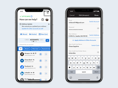 Accounts Manager accounts app design ios ios app ios app design password manager ui uiux ux