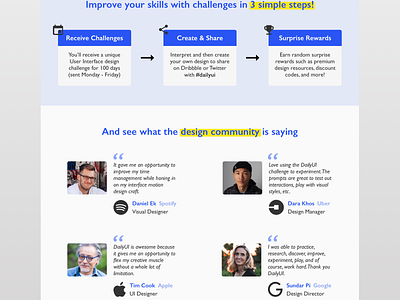 DailyUI Landing Page (Below the Fold) branding dailyui dailyui 100 design landing page landing page design landing page ui redesign ui ux visual design