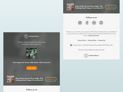 Lahaina Noon (Band) Email Newsletter Design