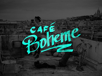 Café Boheme – logo option one lettering logo wip
