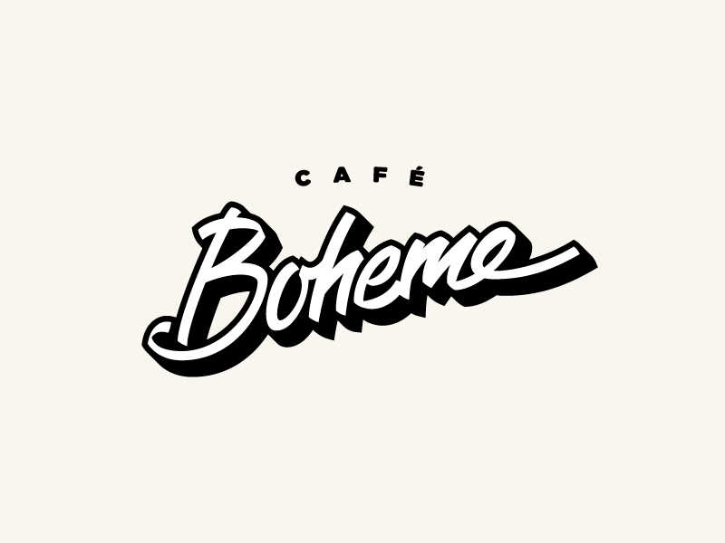 Café Boheme – logo option two lettering logo wip