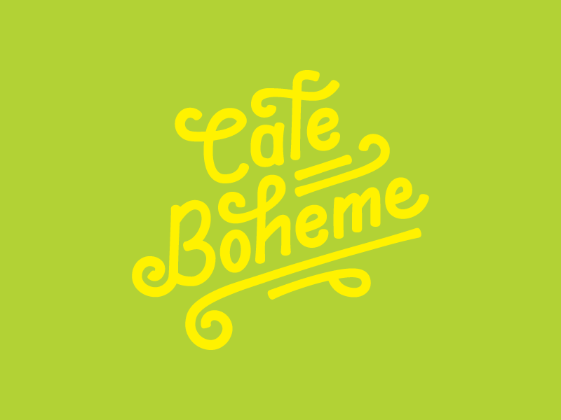 Café Boheme – logo options three lettering logo wip