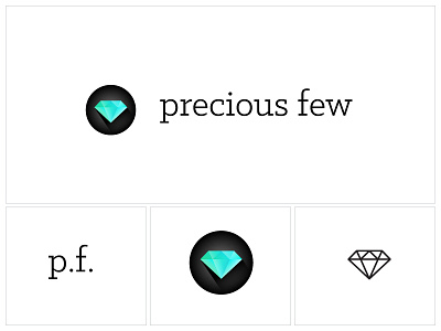 Precious Few branding diamond gem logo